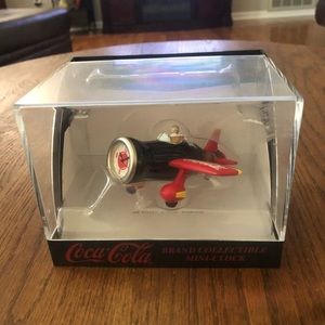 NIB Coca Cola Collectible mini clock airplane
